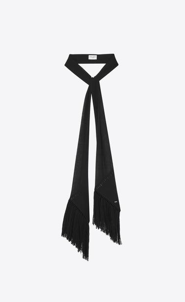 Neck tie in fringed wool challis